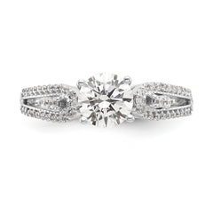 14K White Gold Peg Set 1/4 carat Diamond Semi-mount Engagement Ring