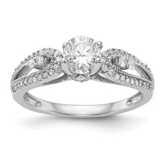 14K White Gold Peg Set 1/4 carat Diamond Semi-mount Engagement Ring