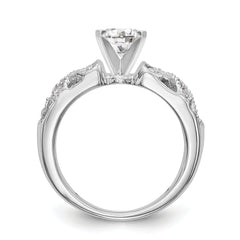 14K White Gold Peg Set 1/15 carat Diamond Semi-mount Engagement Ring