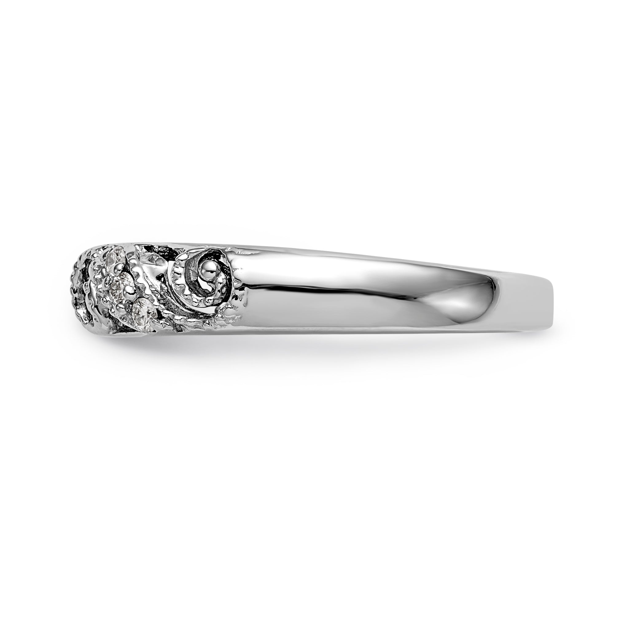 14K White Gold Peg Set 1/15 carat Diamond Semi-mount Engagement Ring