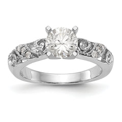 14K White Gold Peg Set 1/15 carat Diamond Semi-mount Engagement Ring