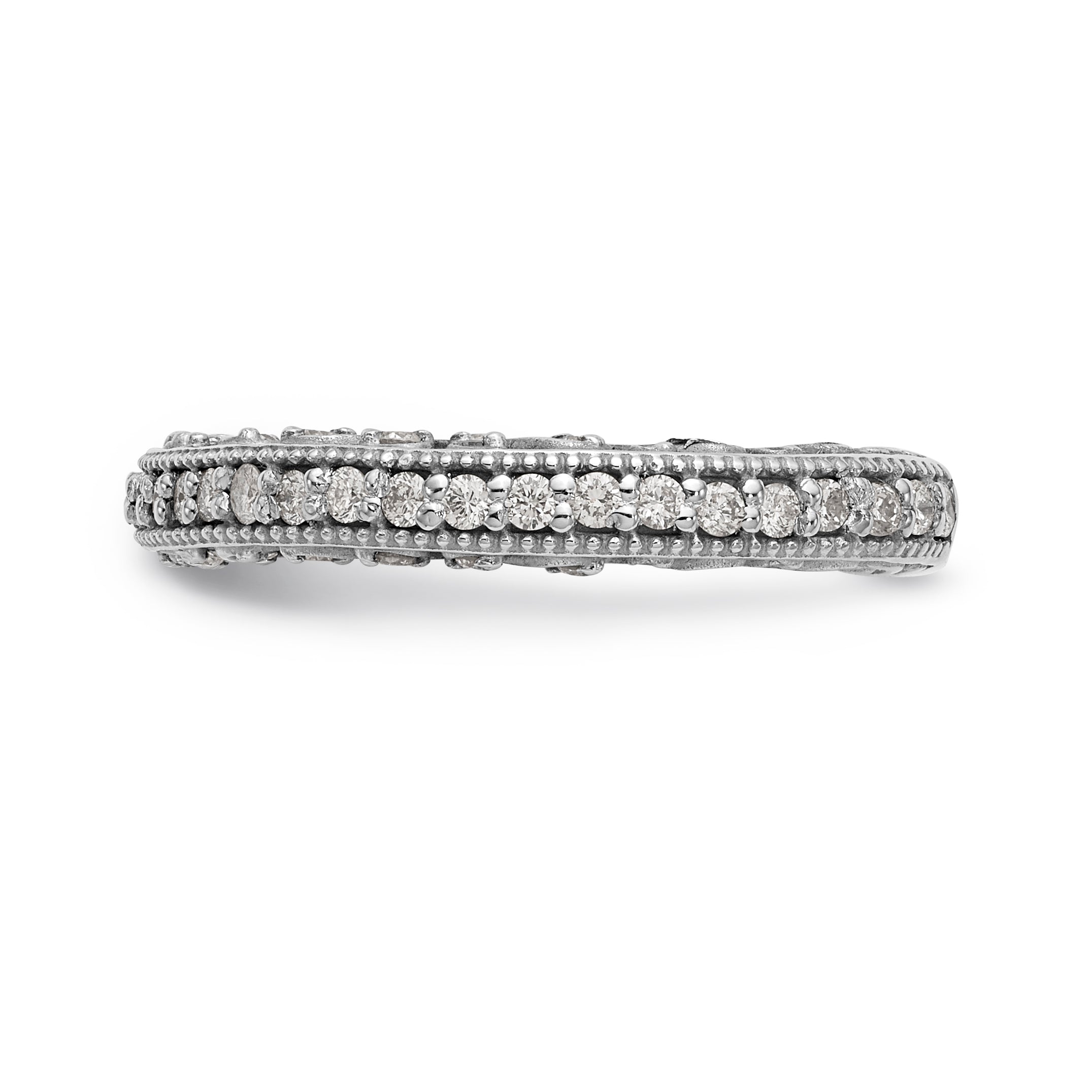 14K White Gold 1/2 carat Diamond Complete Wedding Band