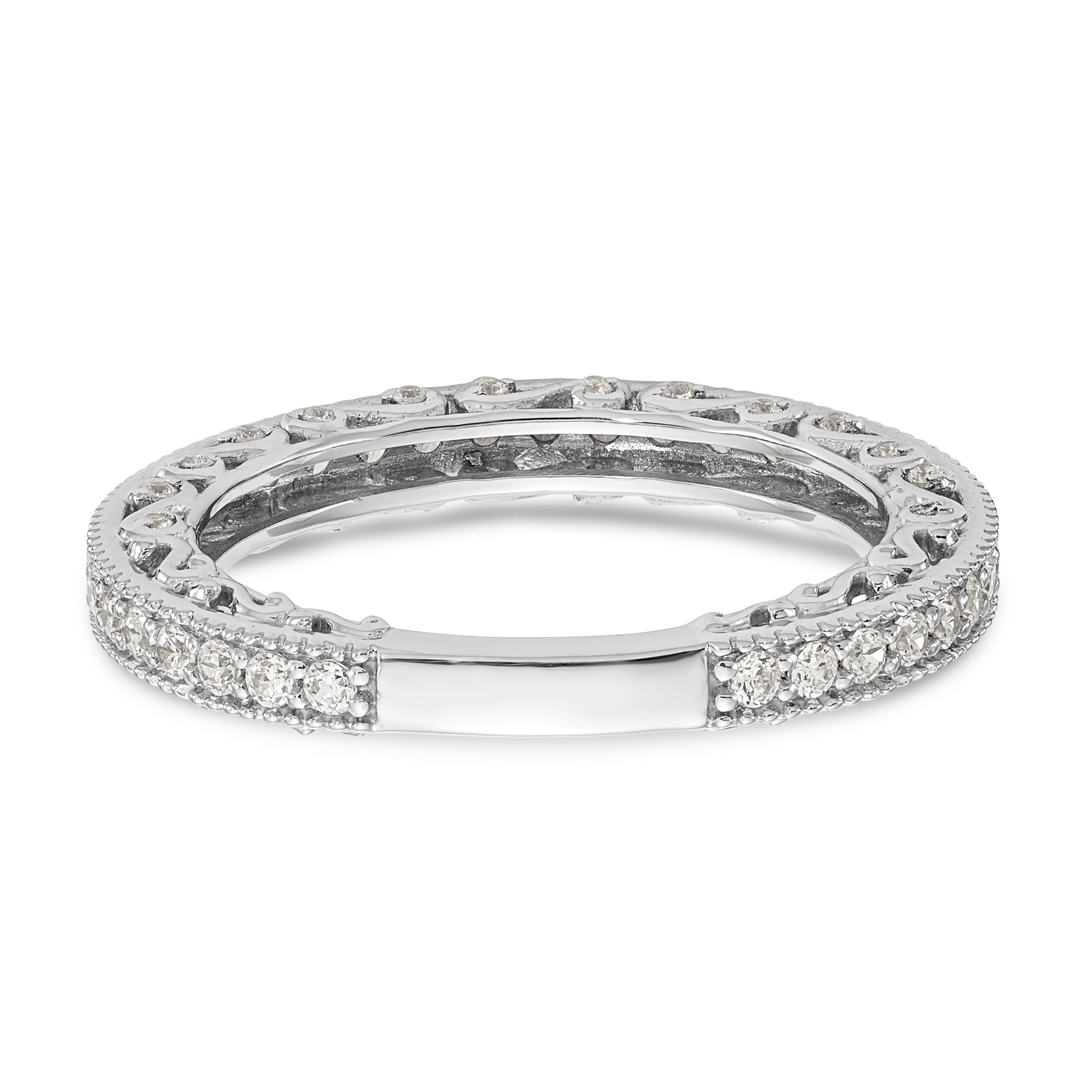 14K White Gold 1/2 carat Diamond Complete Wedding Band