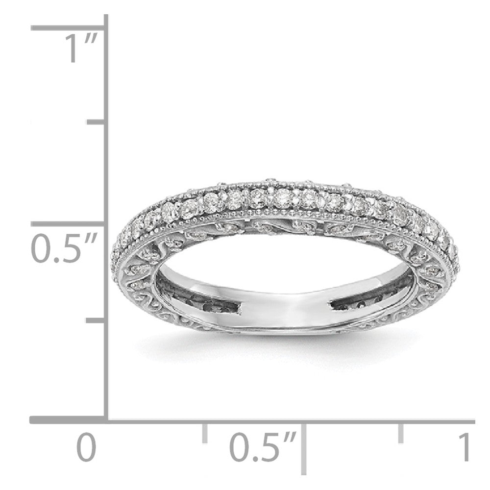 14K White Gold Diamond Wedding Band