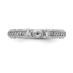 14K White Gold Peg Set 1/2 carat Diamond Semi-mount Engagement Ring