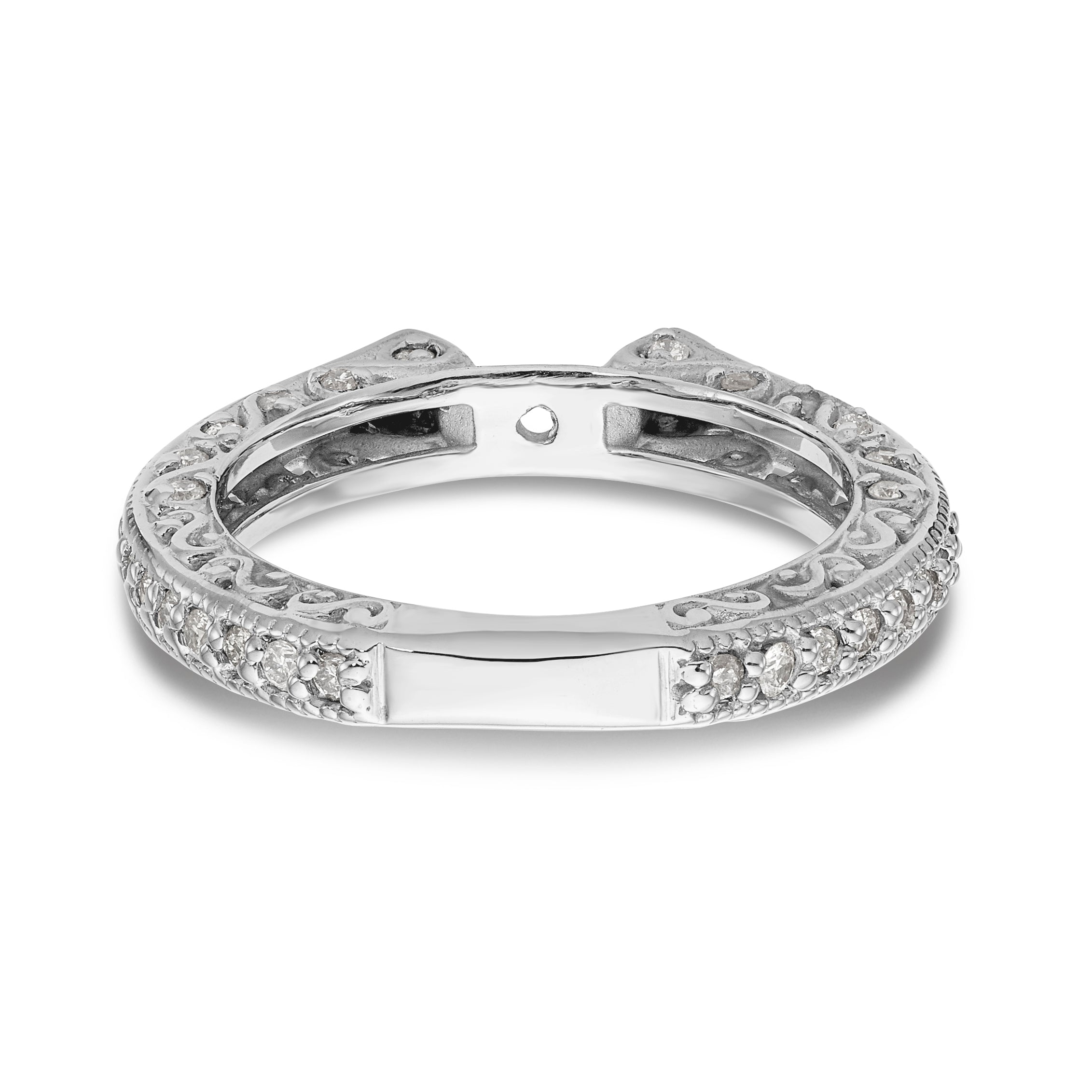 14K White Gold Peg Set 1/2 carat Diamond Semi-mount Engagement Ring