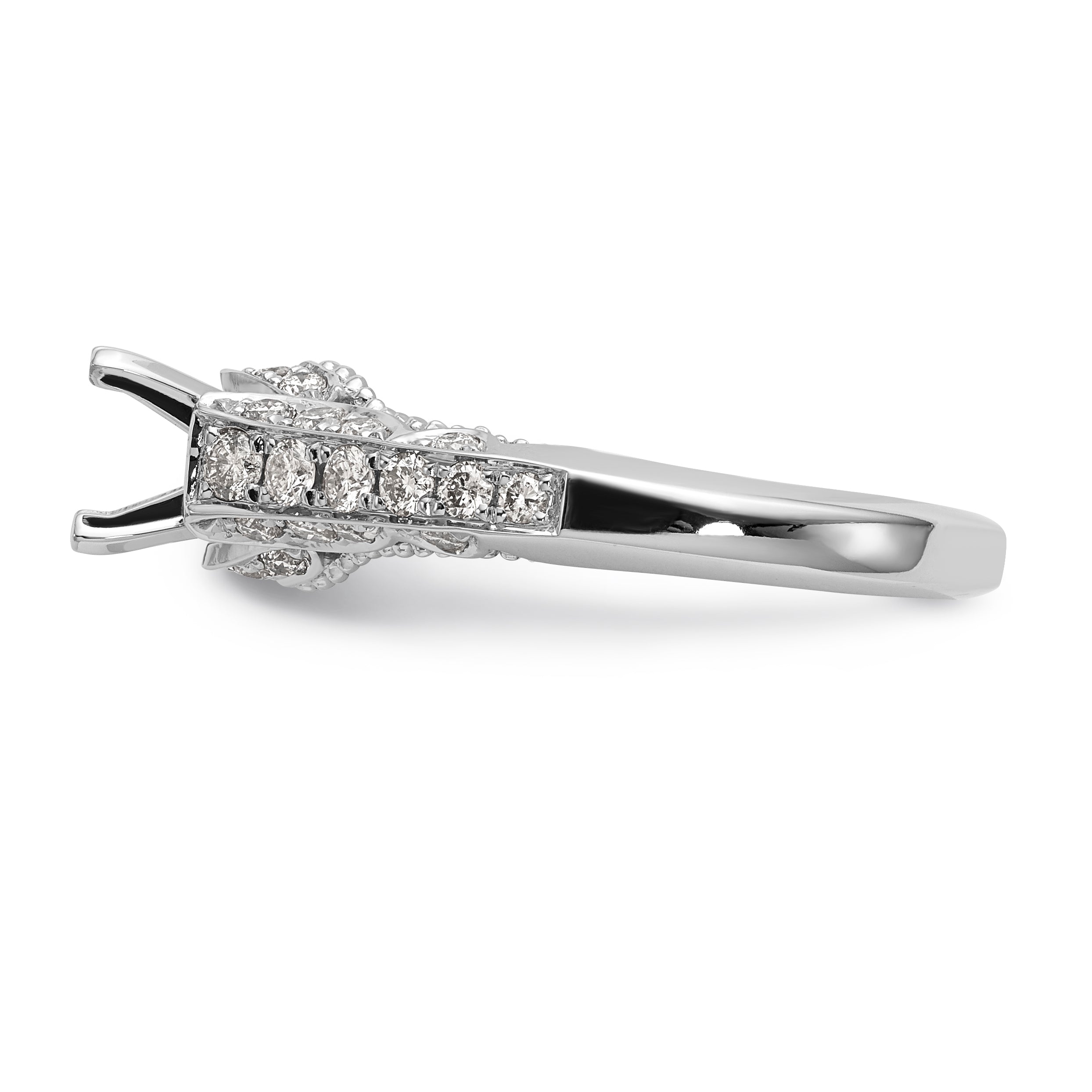 14k White Gold Diamond Semi-mount Ring