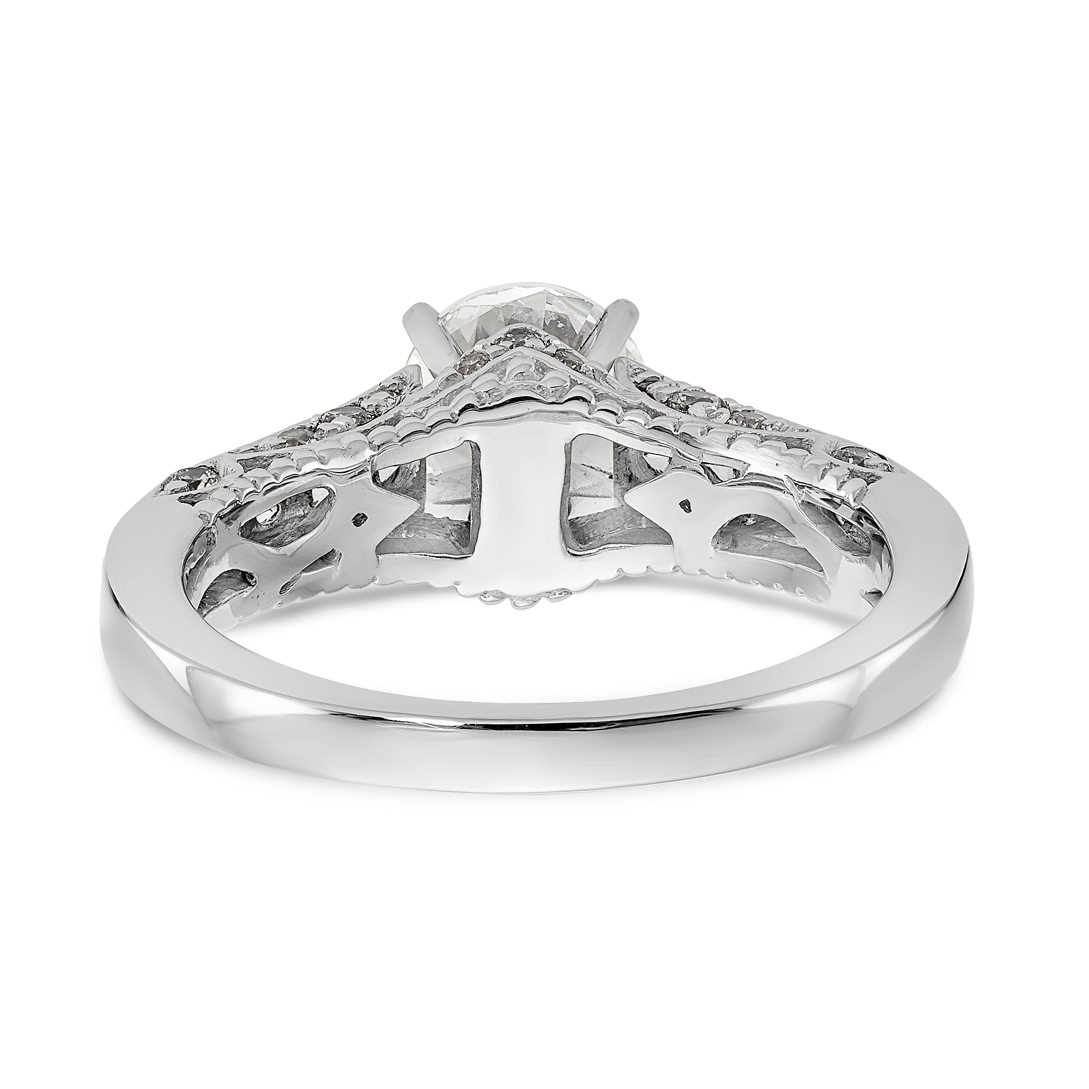 14k White Gold Diamond Semi-mount Ring