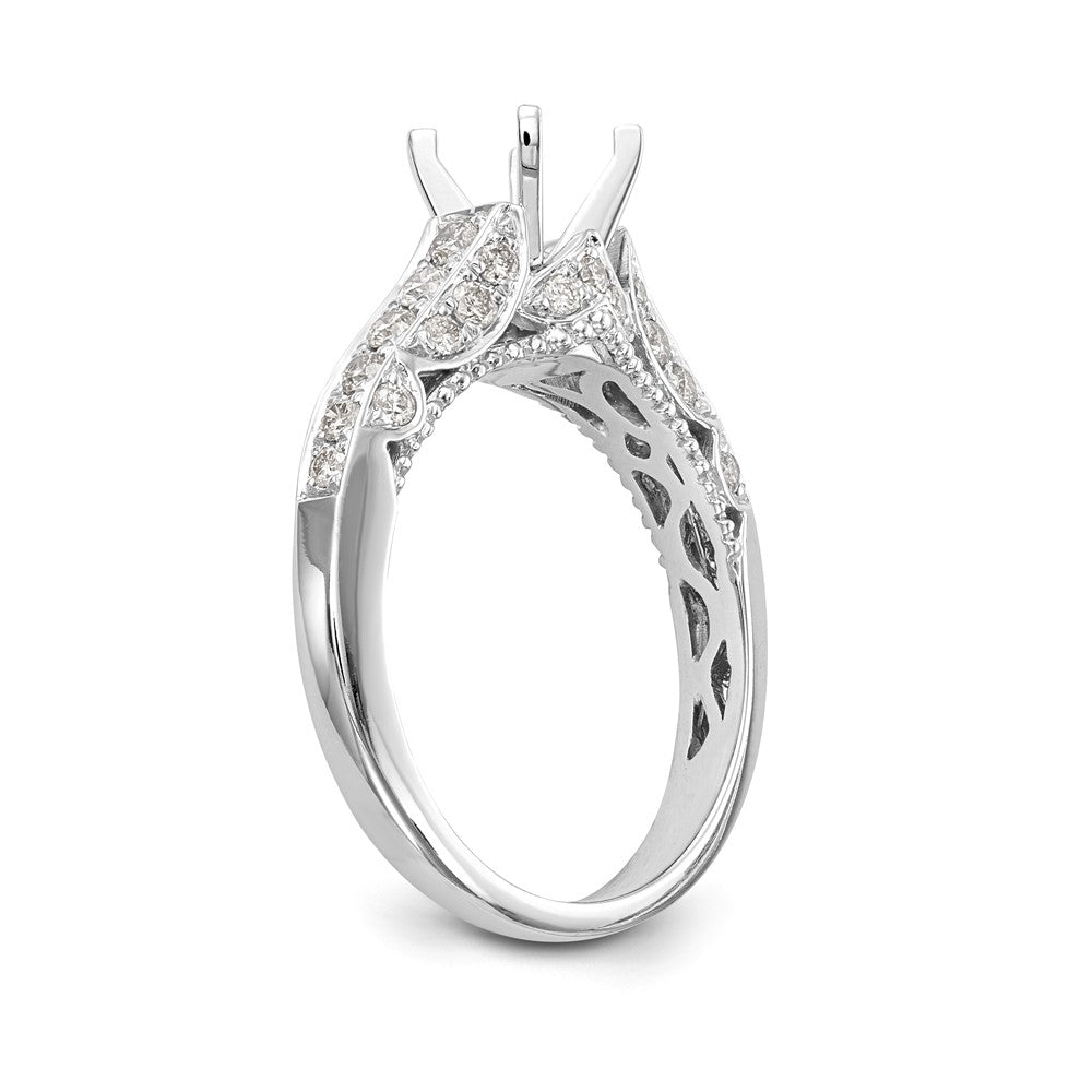 14k White Gold Diamond Semi-mount Ring