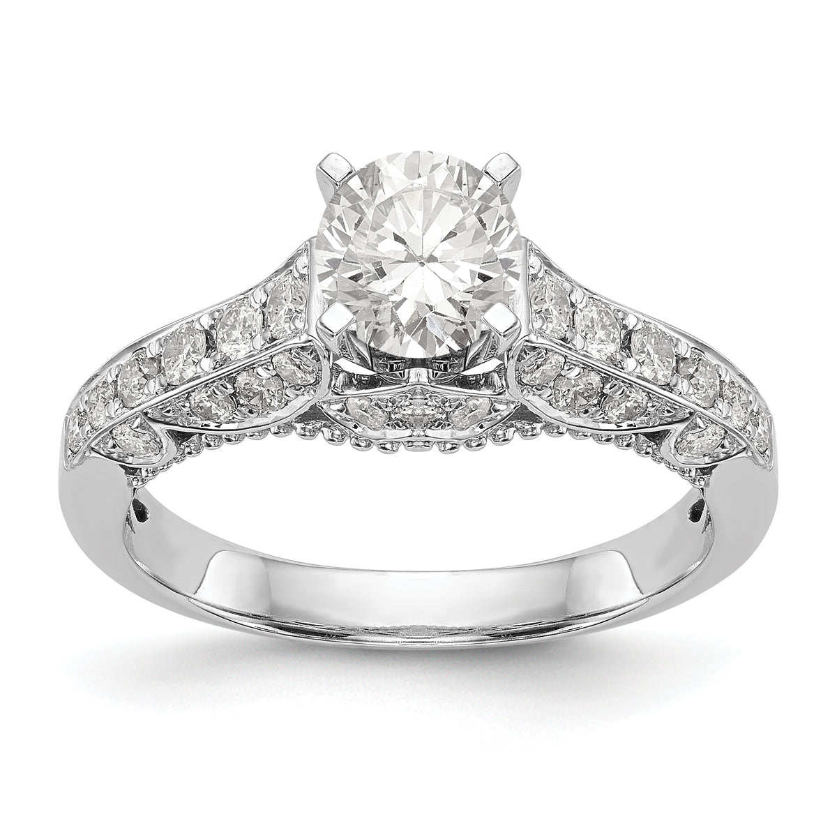 14k White Gold Diamond Semi-mount Ring