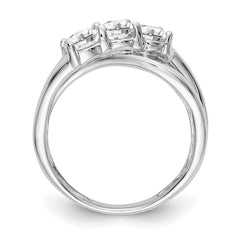 14K White Gold 3-Stone Diamond Engagement Ring