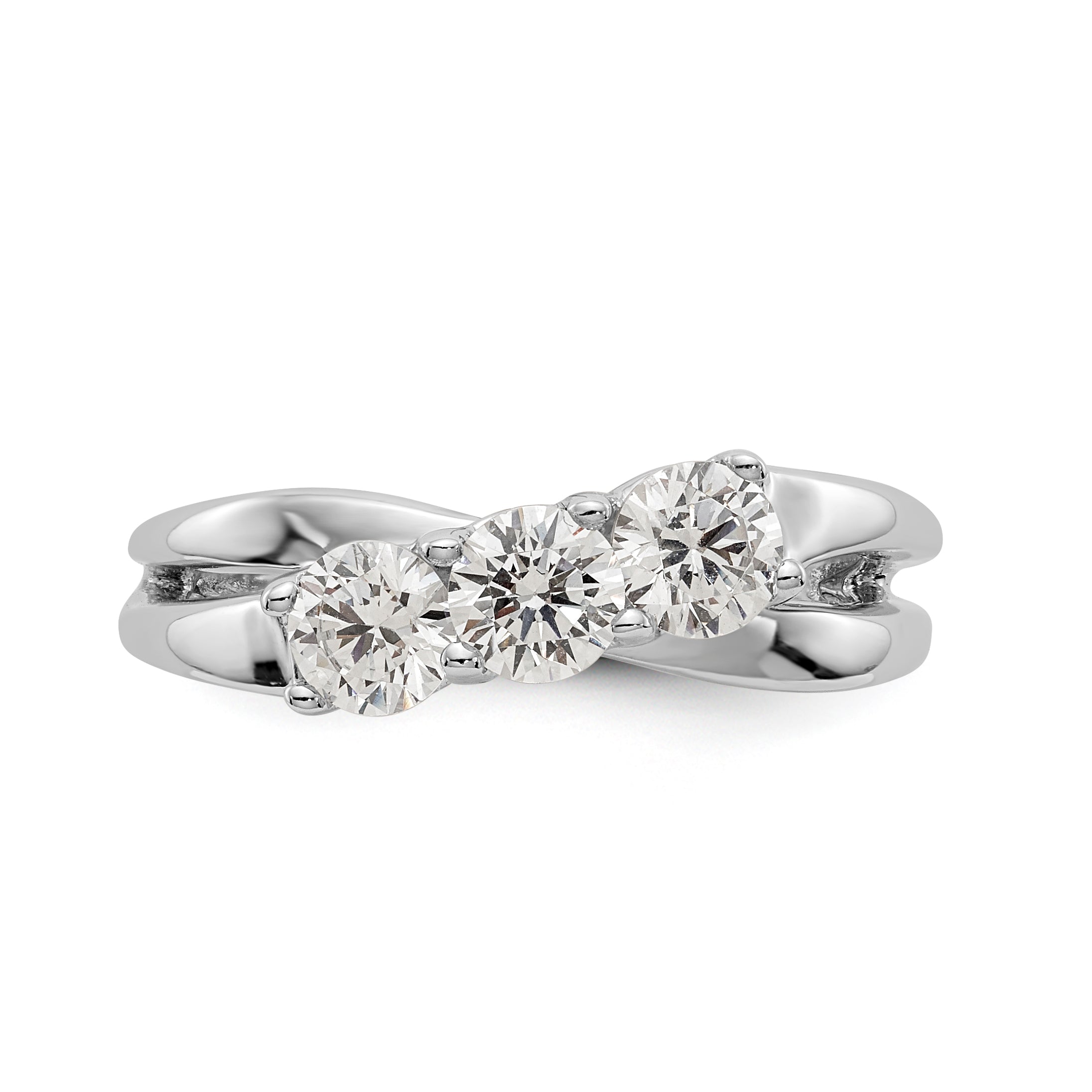 14K White Gold 3-Stone Diamond Engagement Ring