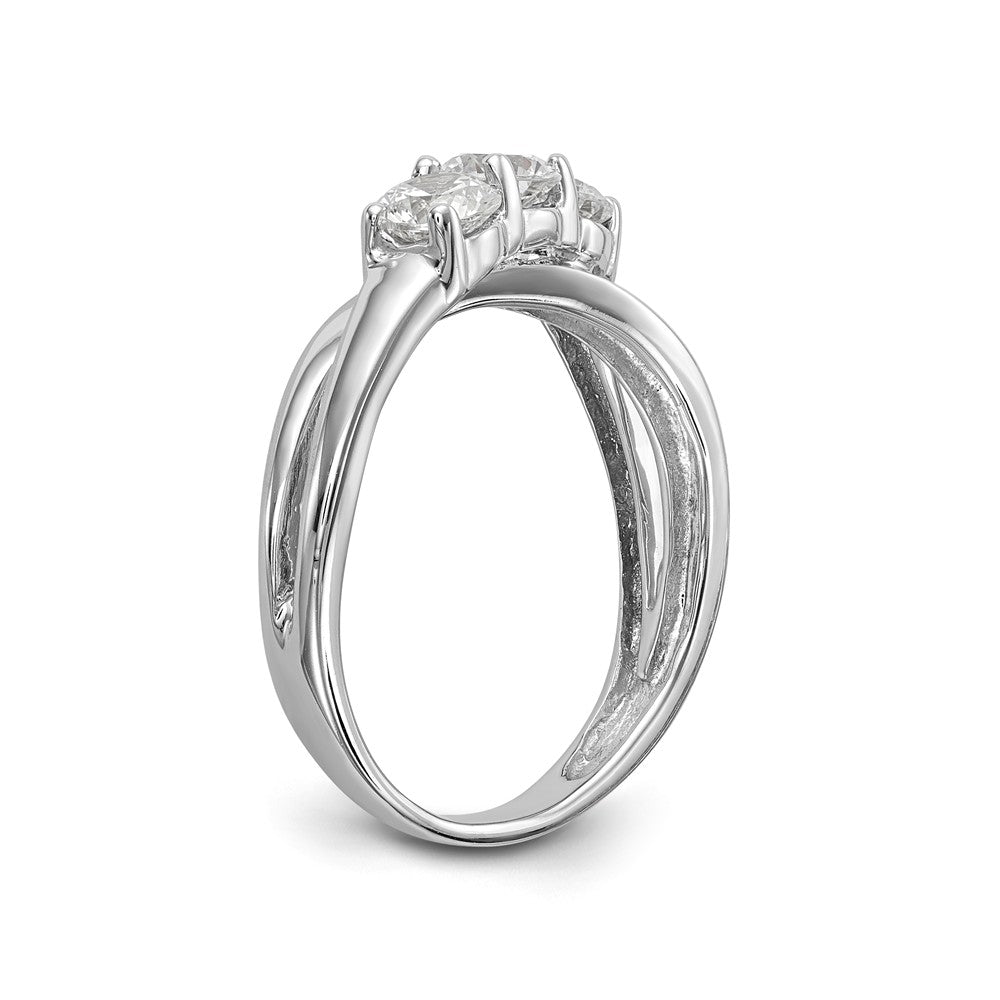 14K White Gold 3-Stone Diamond Engagement Ring