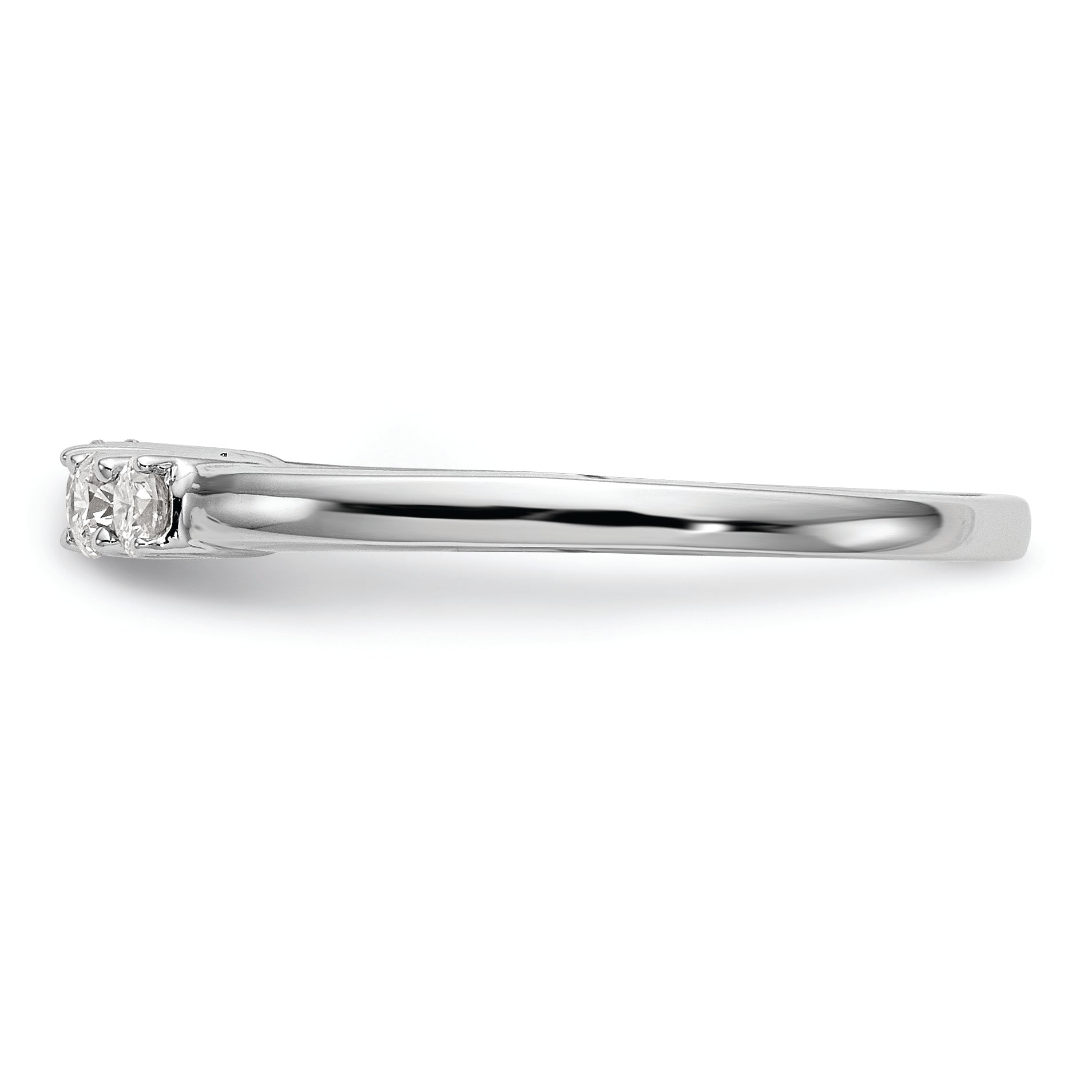 14K White Gold 5-Stone Peg Set Center Semi-mount Diamond Engagement Ring