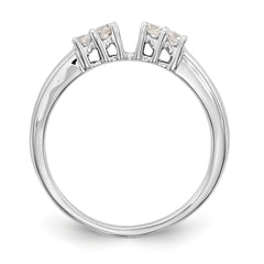 14K White Gold 5-Stone Peg Set Center Semi-mount Diamond Engagement Ring