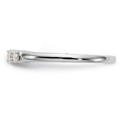 14K White Gold 5-Stone Peg Set Center Semi-mount Diamond Engagement Ring