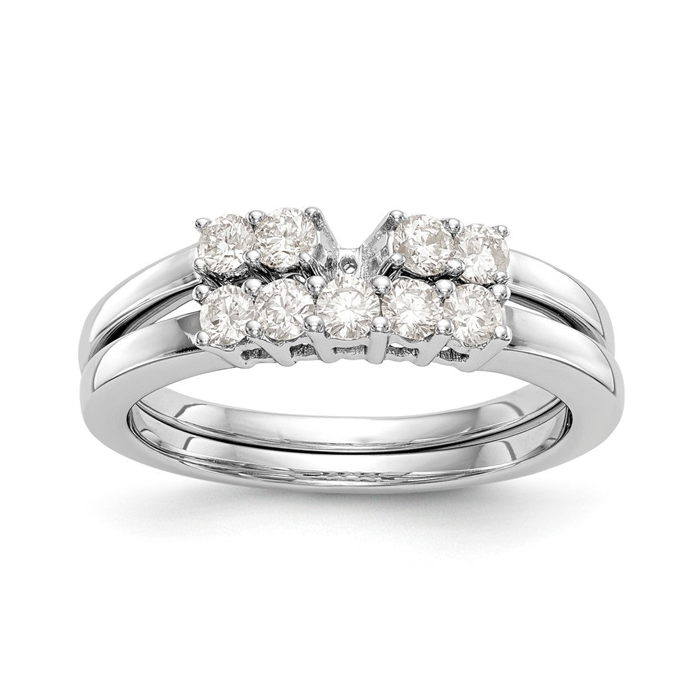 14K White Gold 5-Stone Diamond Peg Set Engagement Ring