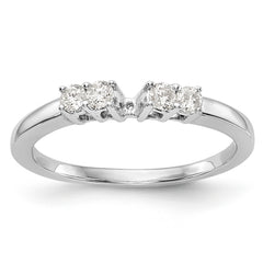 14K White Gold 5-Stone Peg Set Center Semi-mount Diamond Engagement Ring