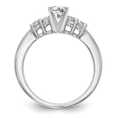 14K White Gold 5-Stone Peg Set Center Semi-mount Diamond Engagement Ring