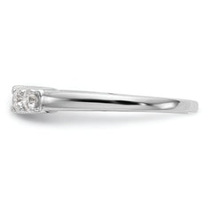 14K White Gold 5-Stone Peg Set Center Semi-mount Diamond Engagement Ring