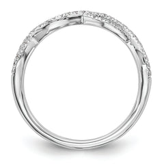 14K White Gold 1/4 carat Twist Diamond Complete Wedding Band