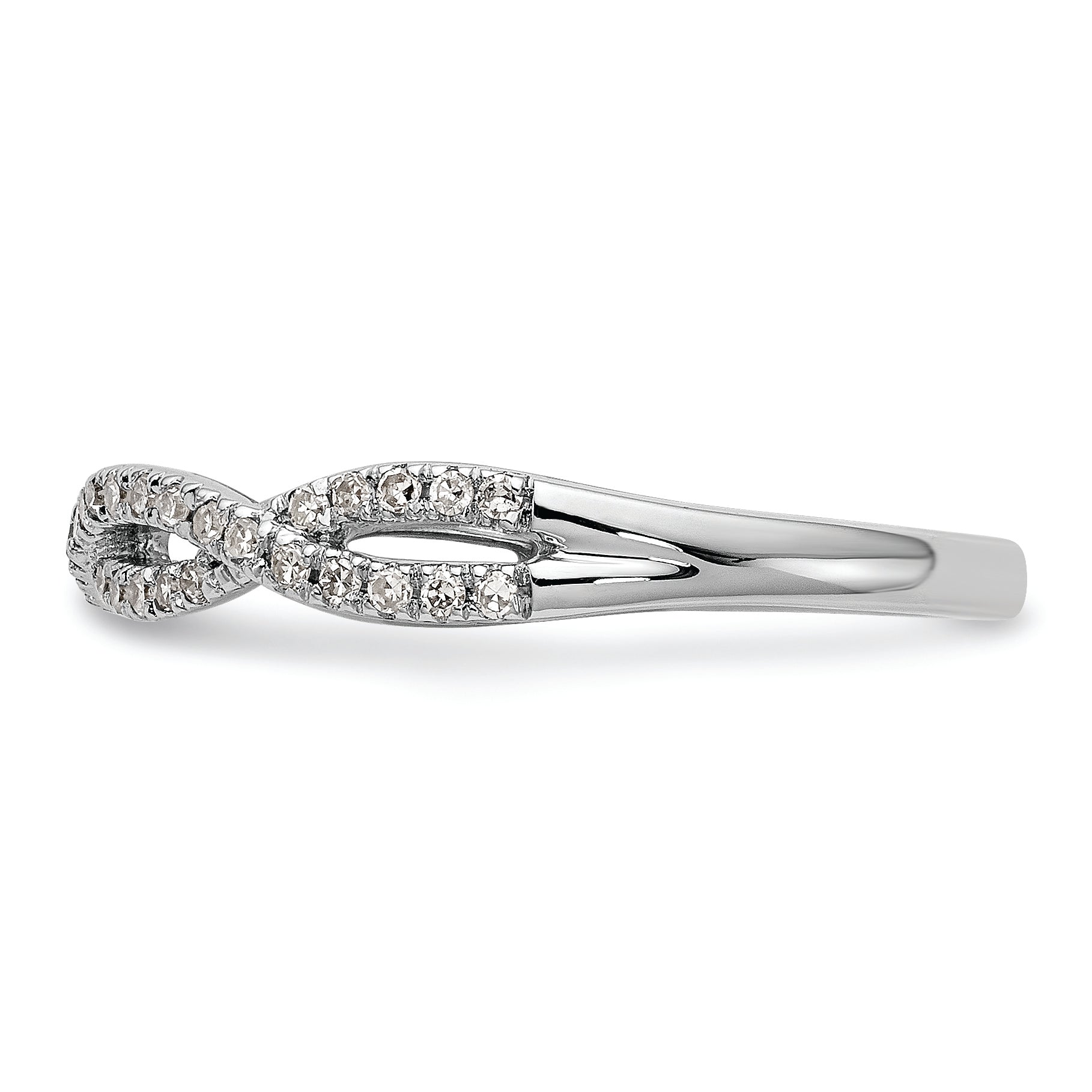 14K White Gold 1/4 carat Twist Diamond Complete Wedding Band