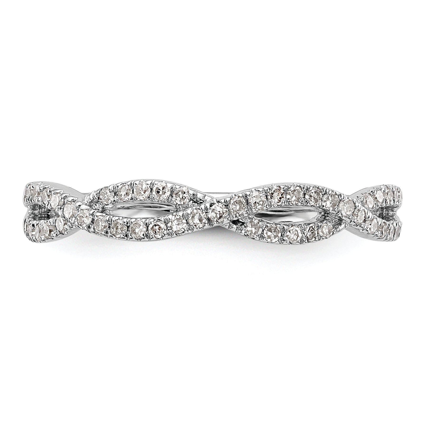 14K White Gold 1/4 carat Twist Diamond Complete Wedding Band