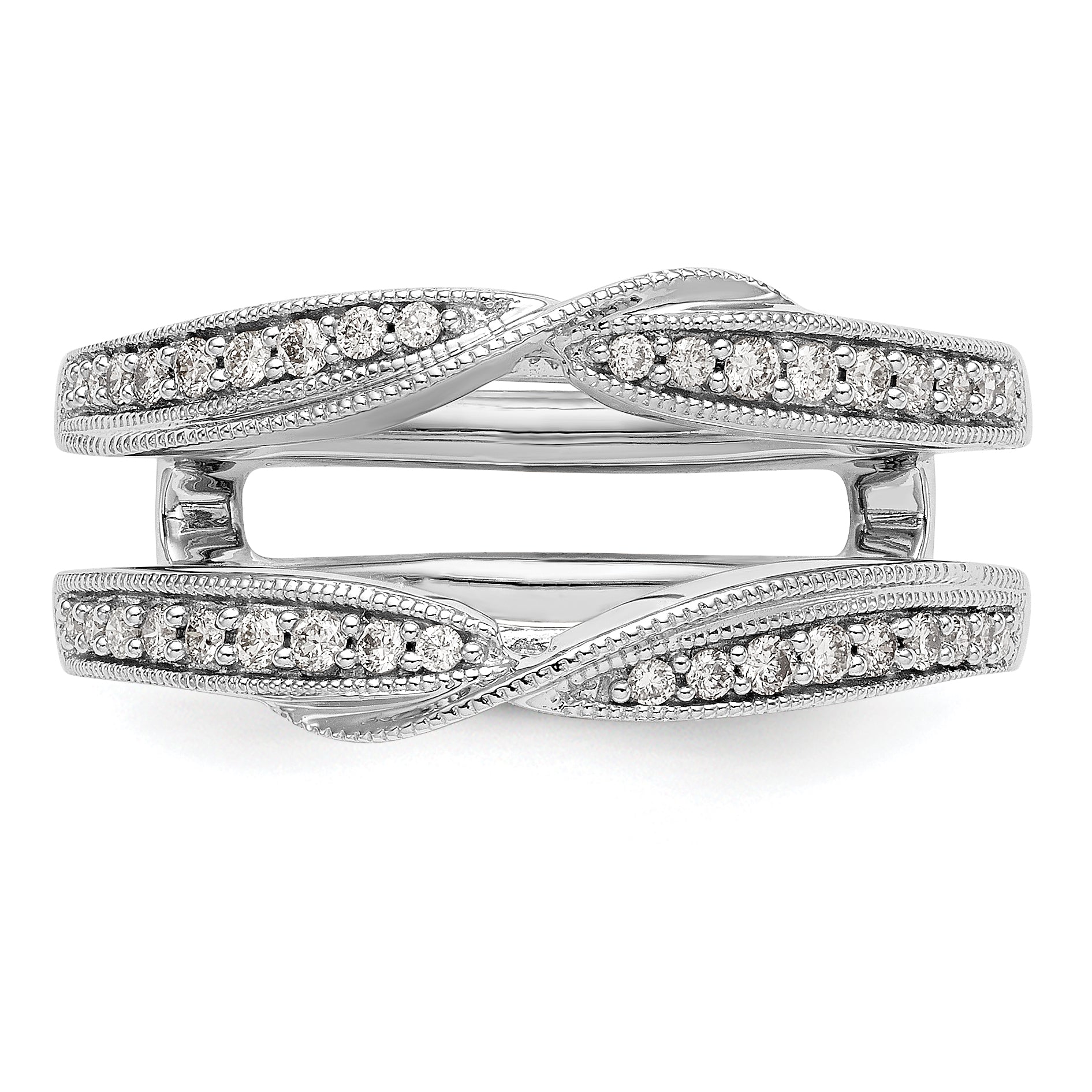 14K White Gold Lab Grown Diamond Ring Guard