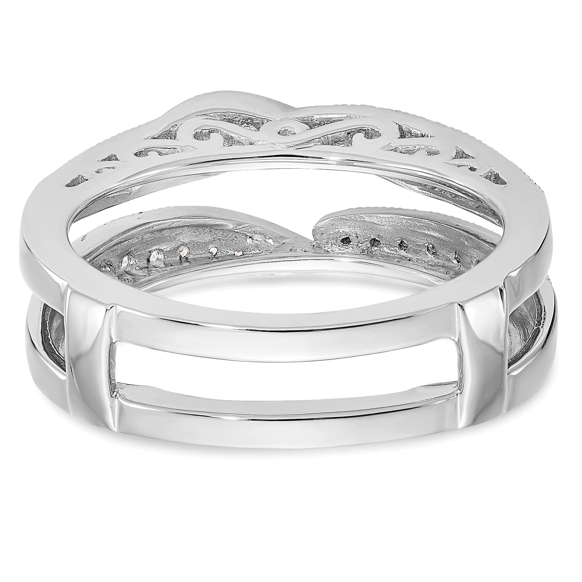 14K White Gold Lab Grown Diamond Ring Guard