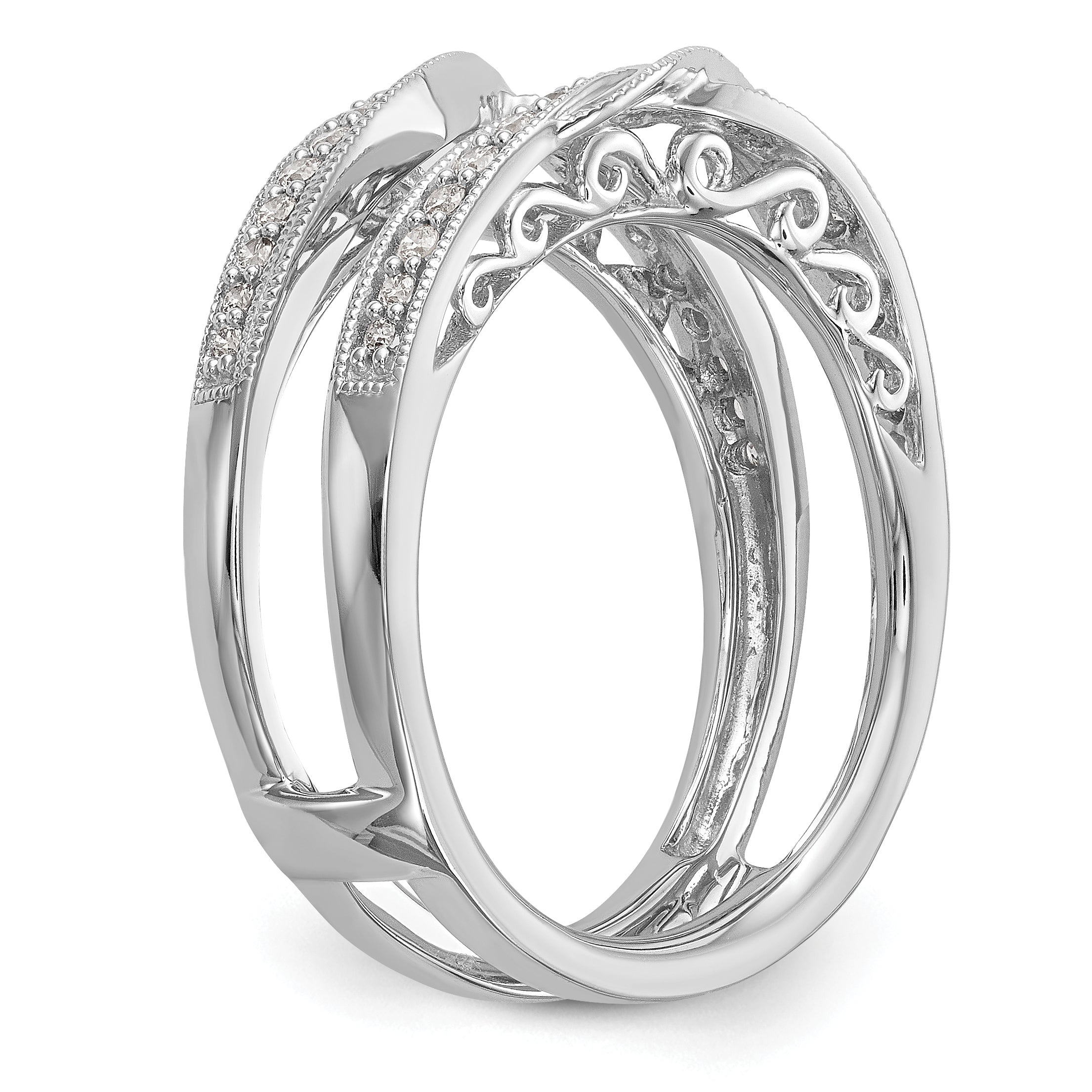 14K White Gold Lab Grown Diamond Ring Guard