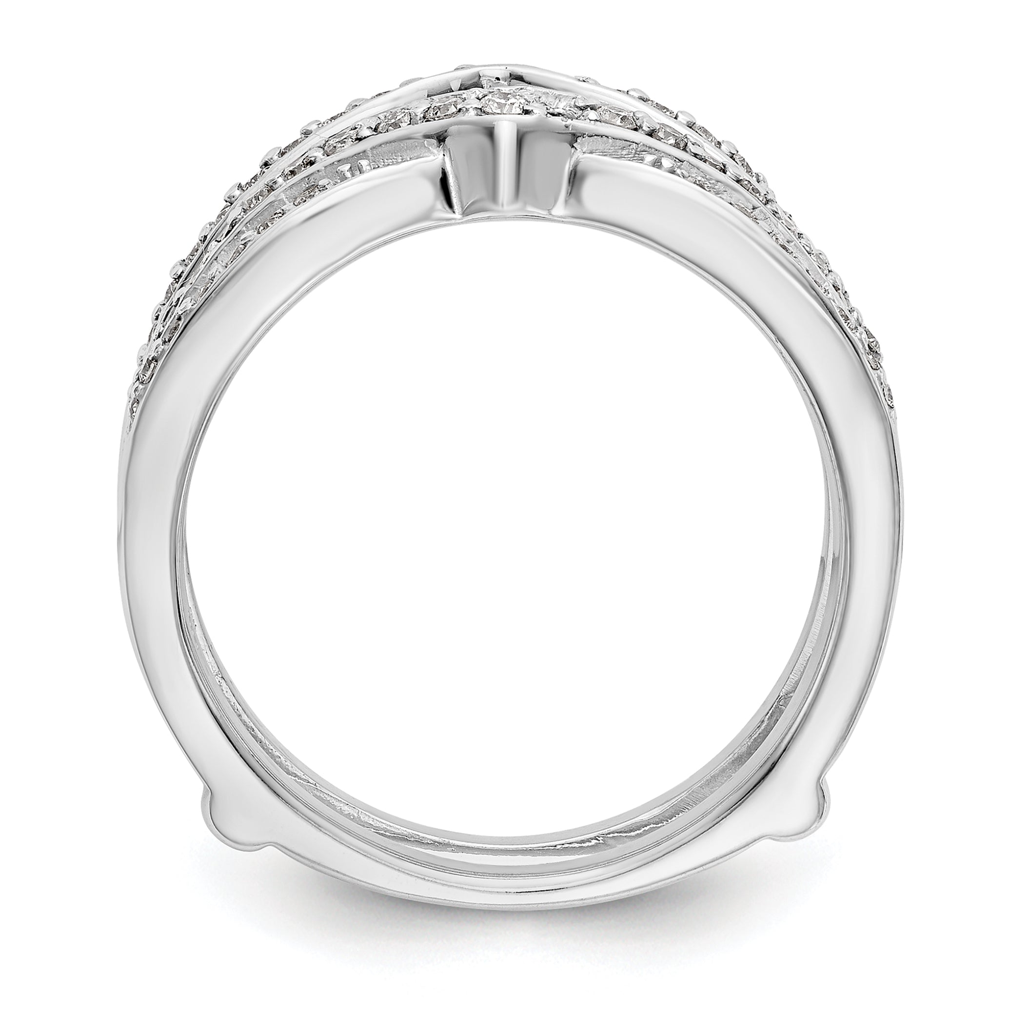 14K White Gold Lab Grown Diamond Ring Guard