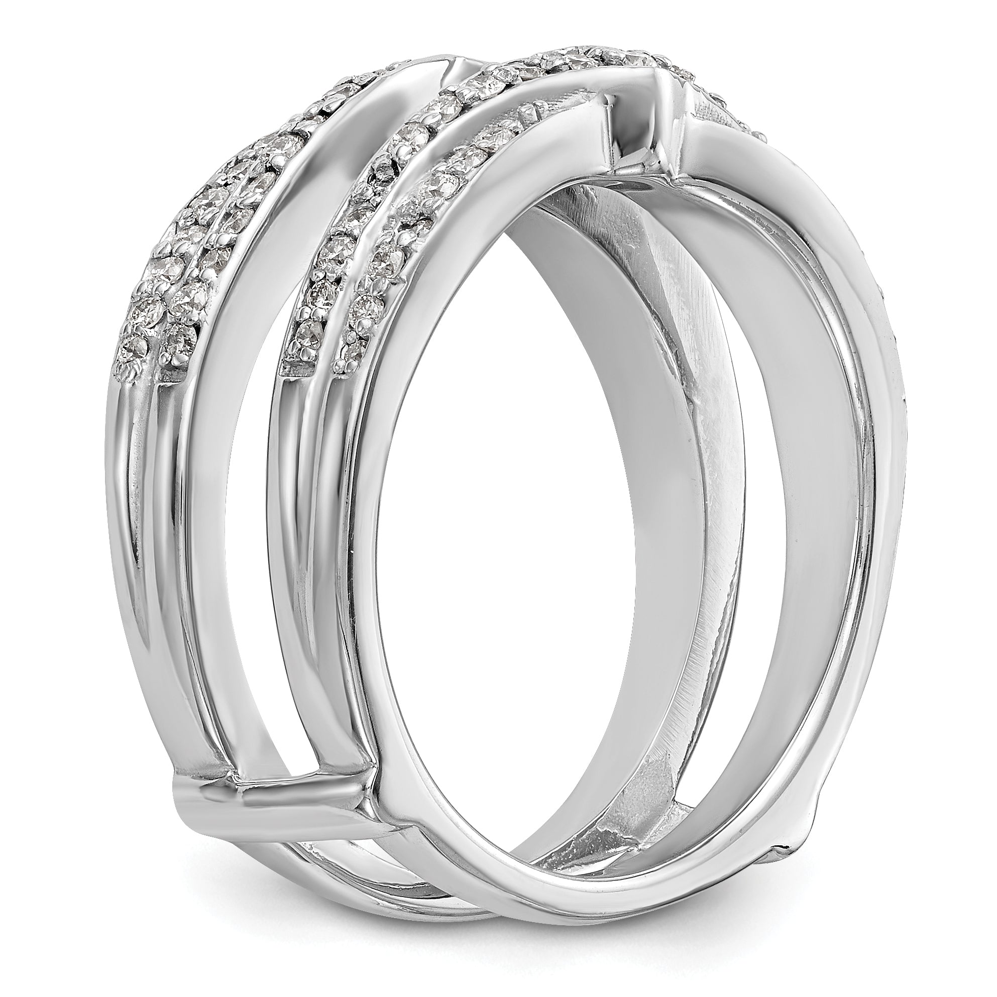 14K White Gold Lab Grown Diamond Ring Guard