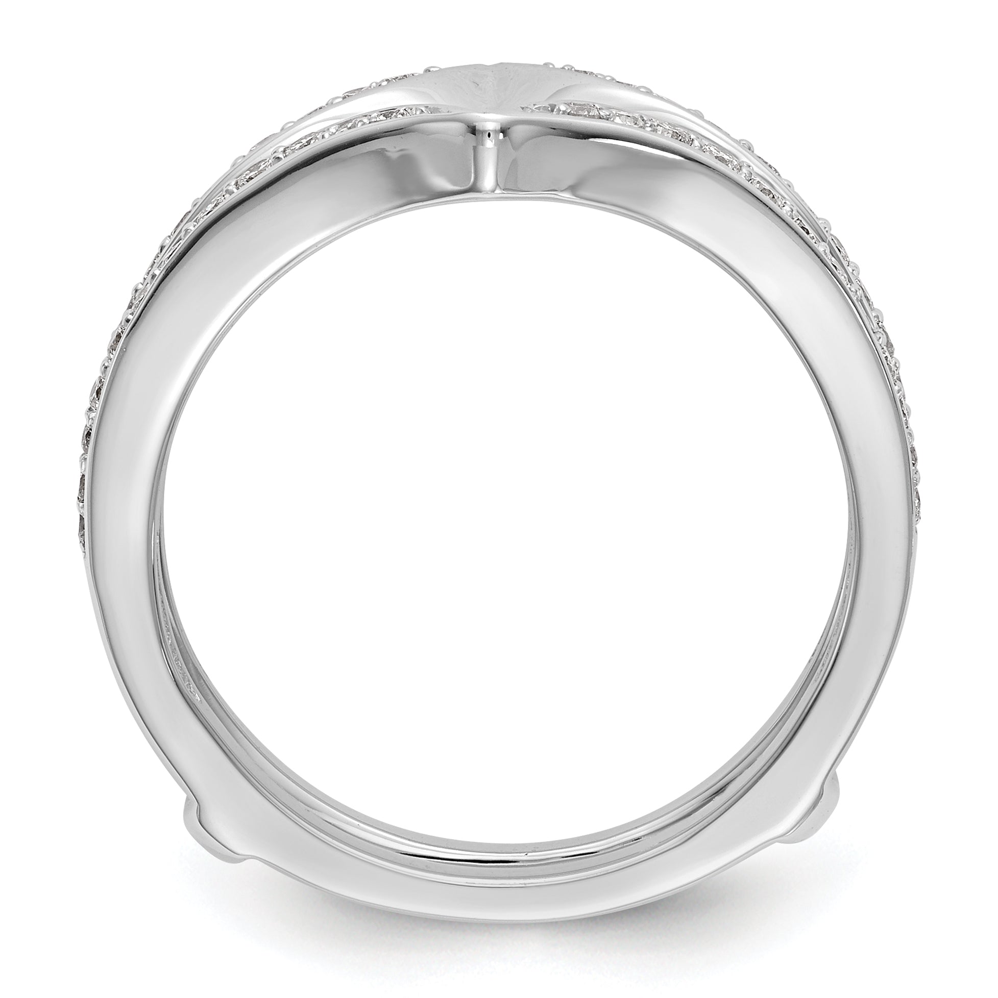 14K White Gold Lab Grown Diamond Ring Guard