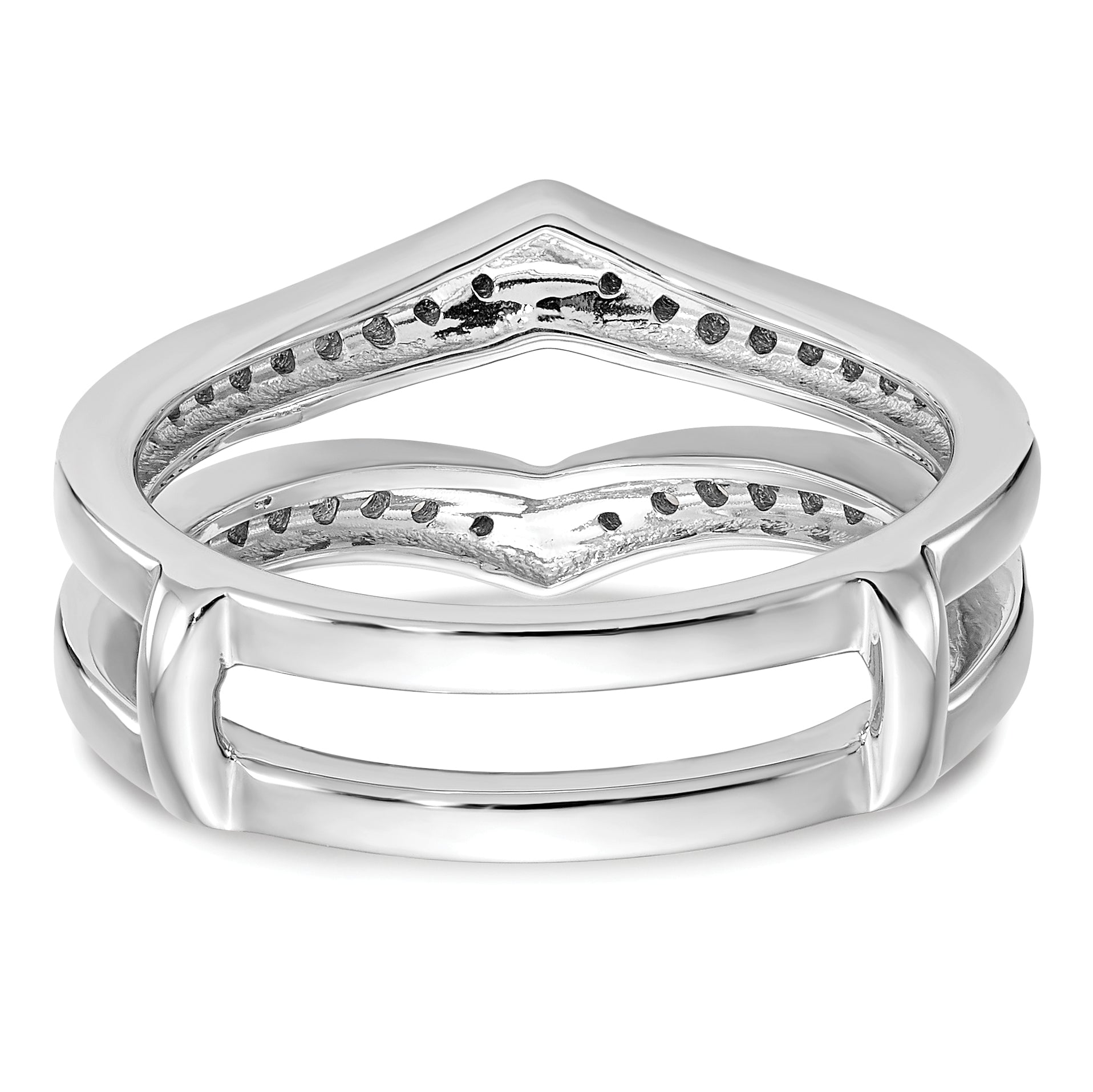 14K White Gold Lab Grown Diamond Ring Guard