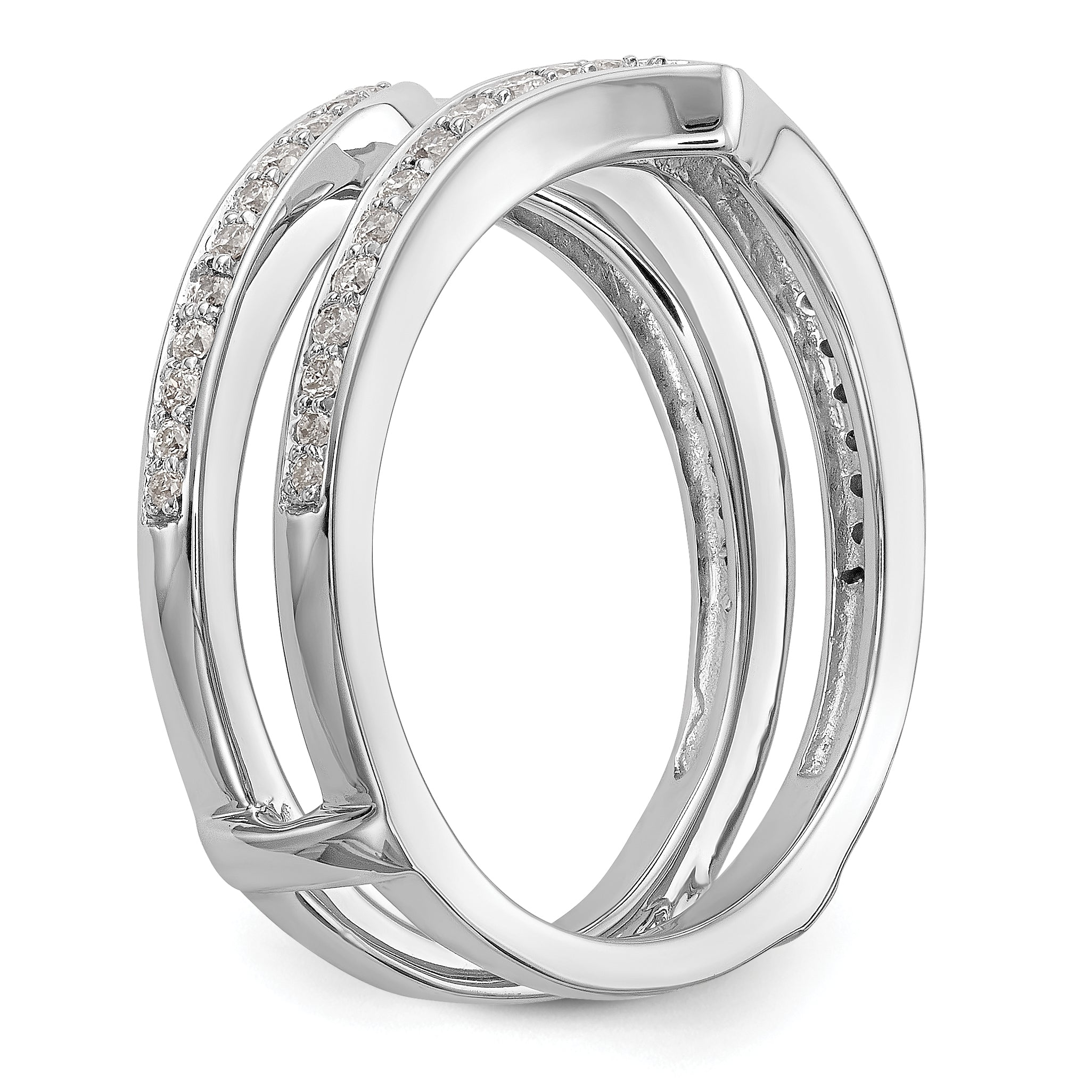 14K White Gold Lab Grown Diamond Ring Guard