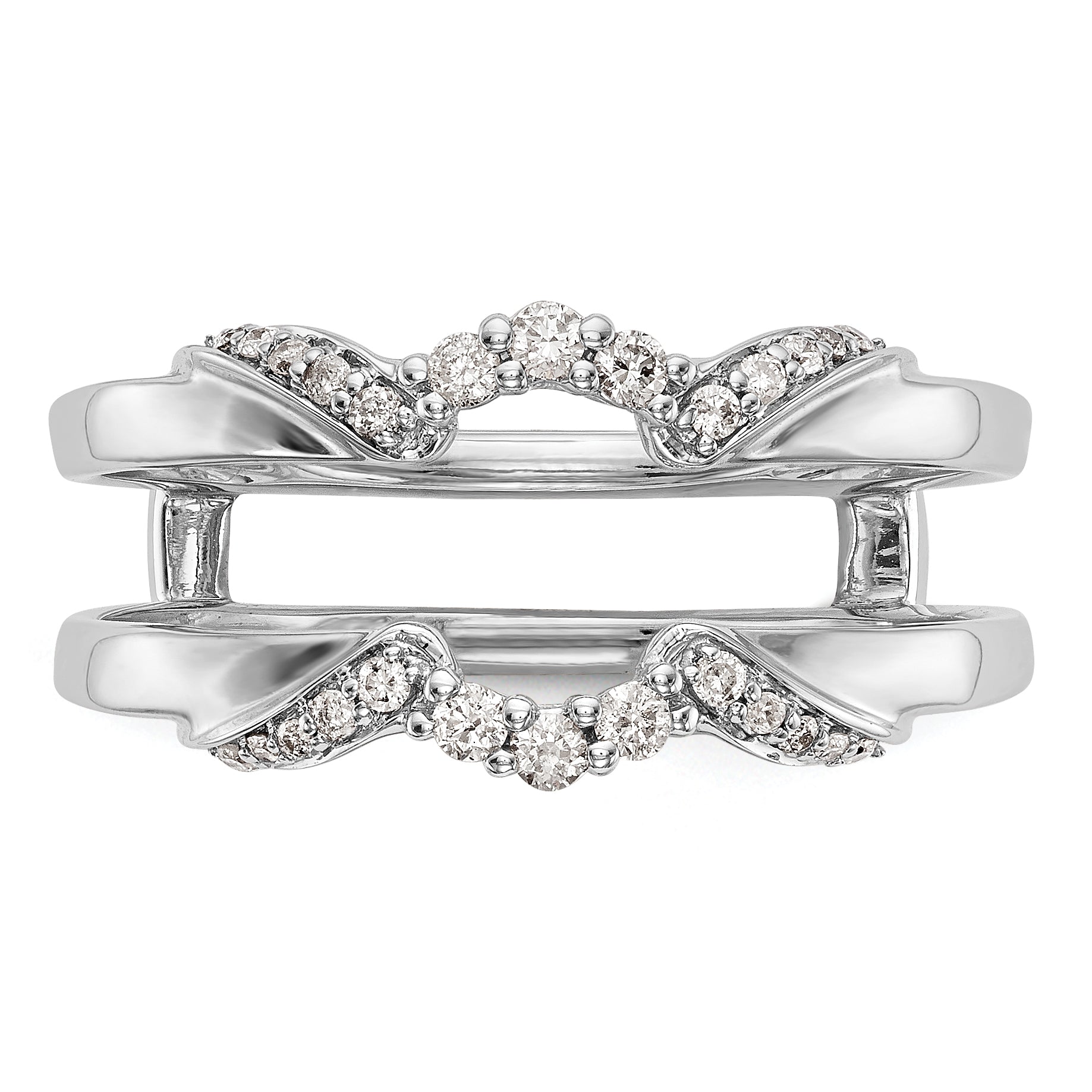 14K White Gold Lab Grown Diamond Ring Guard