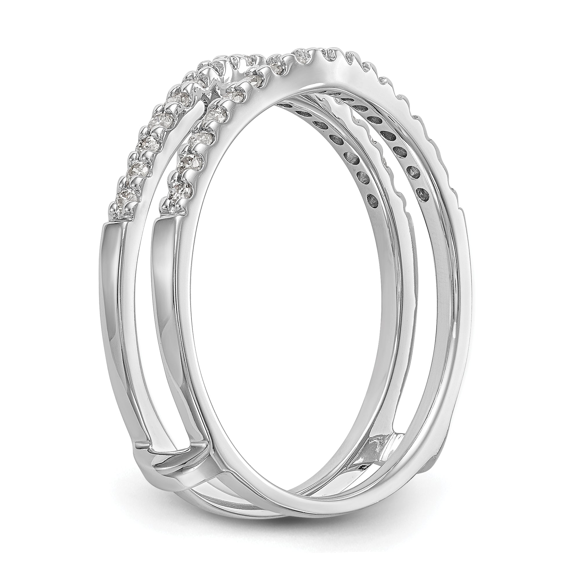 14K White Gold Lab Grown Diamond Ring Guard