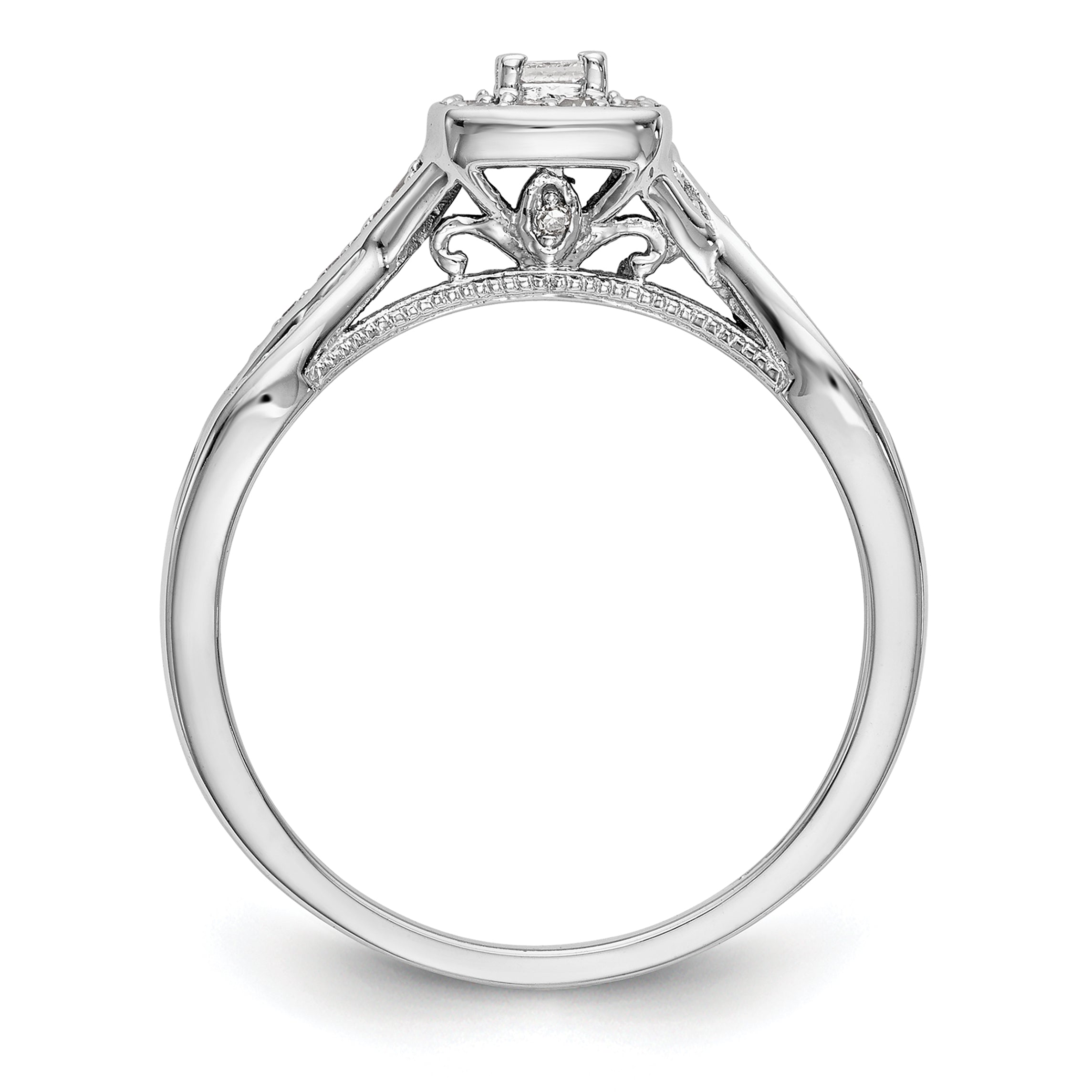 14K White Gold Lab Grown Diamond Complete Engagement Ring