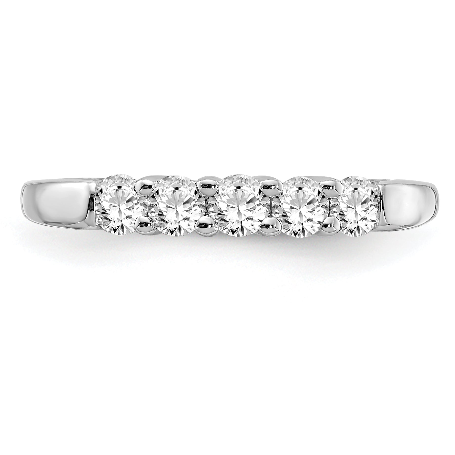 14K White Gold Lab Grown Diamond 5-Stone Band