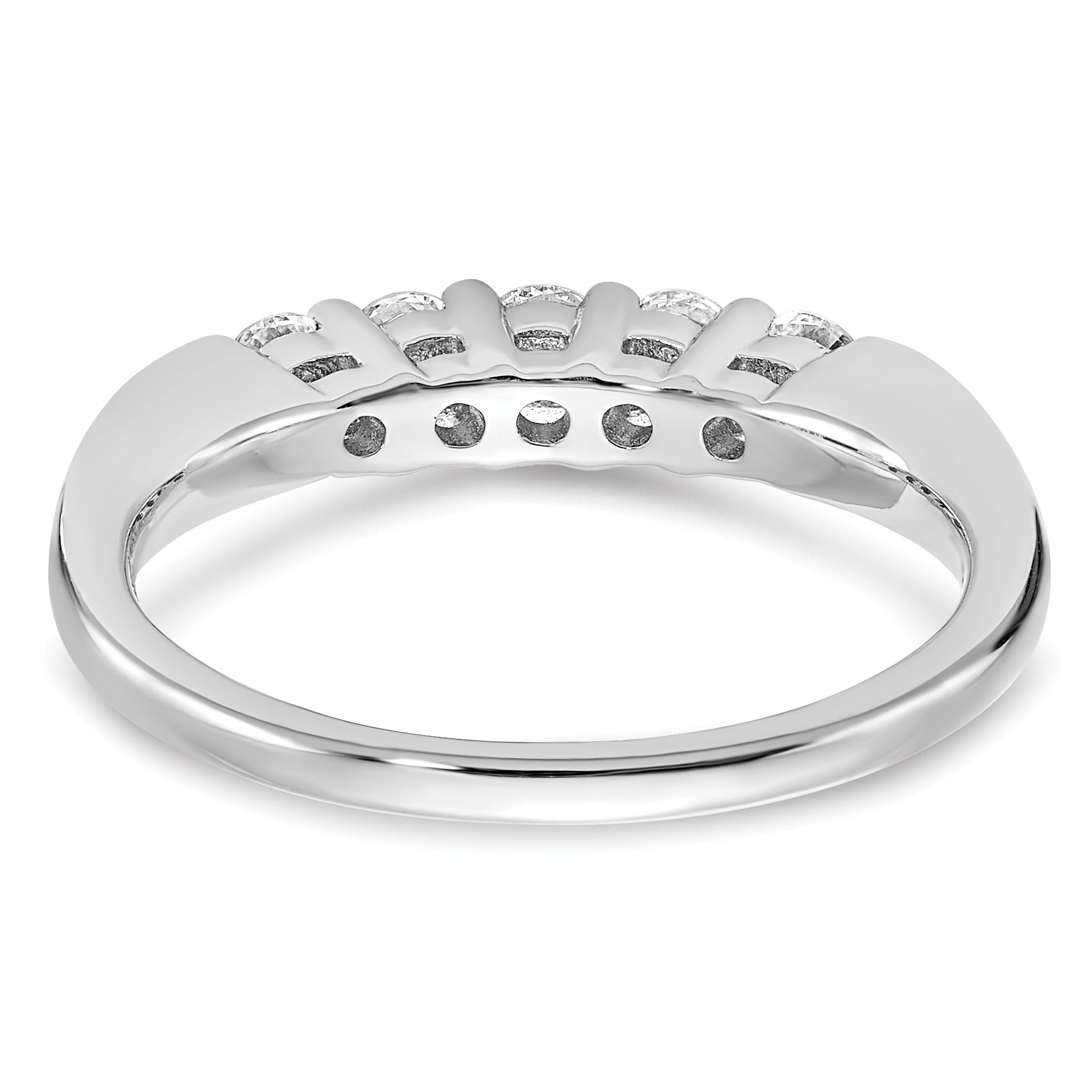 14K White Gold Lab Grown Diamond 5-Stone Band