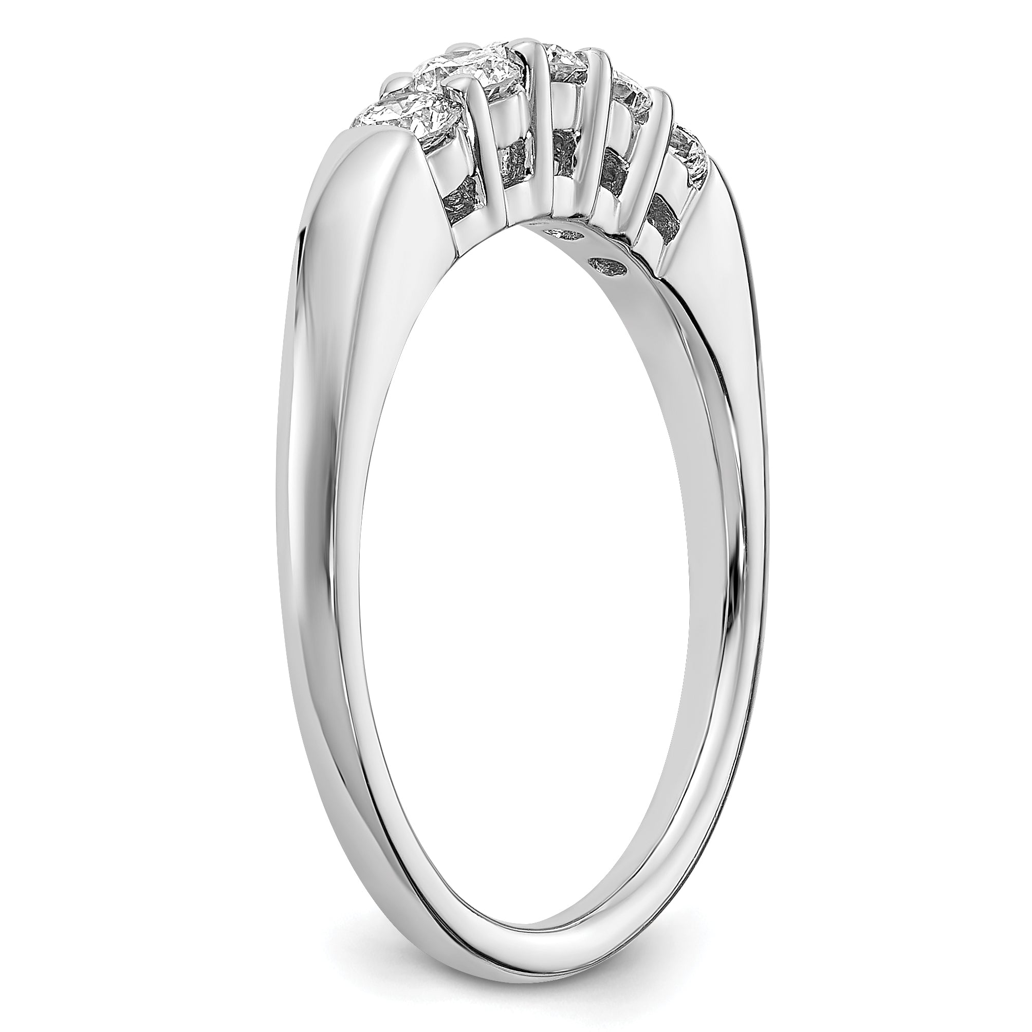 14K White Gold Lab Grown Diamond 5-Stone Band