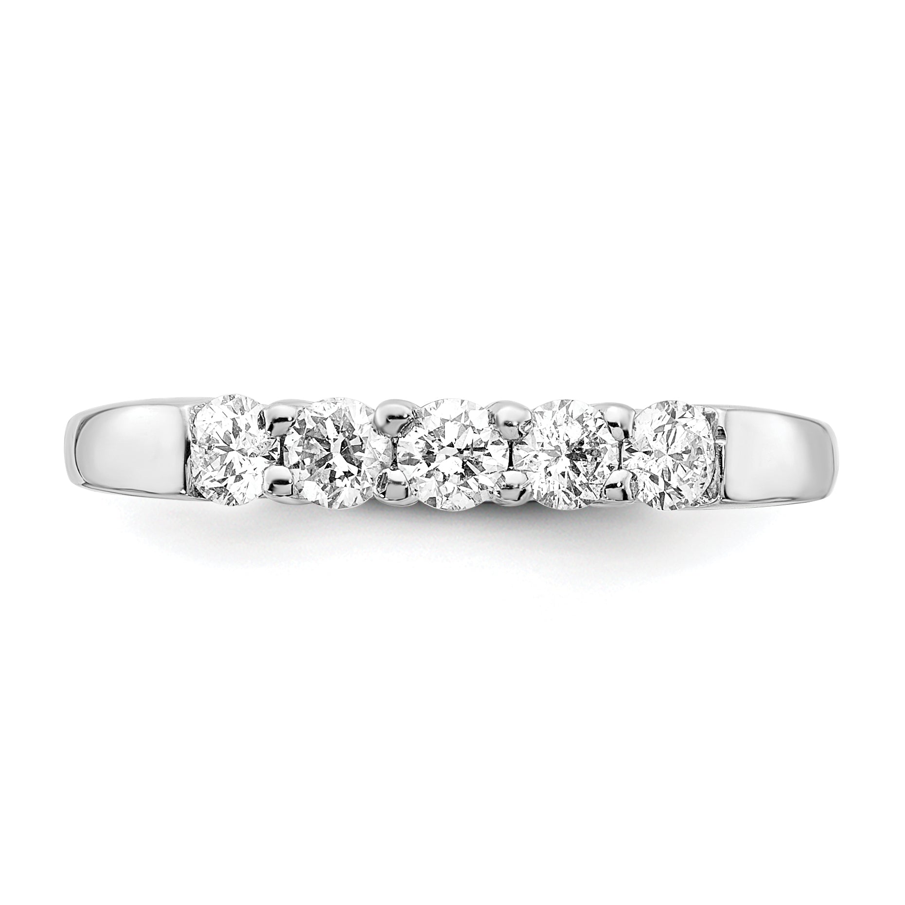 14K White Gold Lab Grown Diamond 5-Stone Band