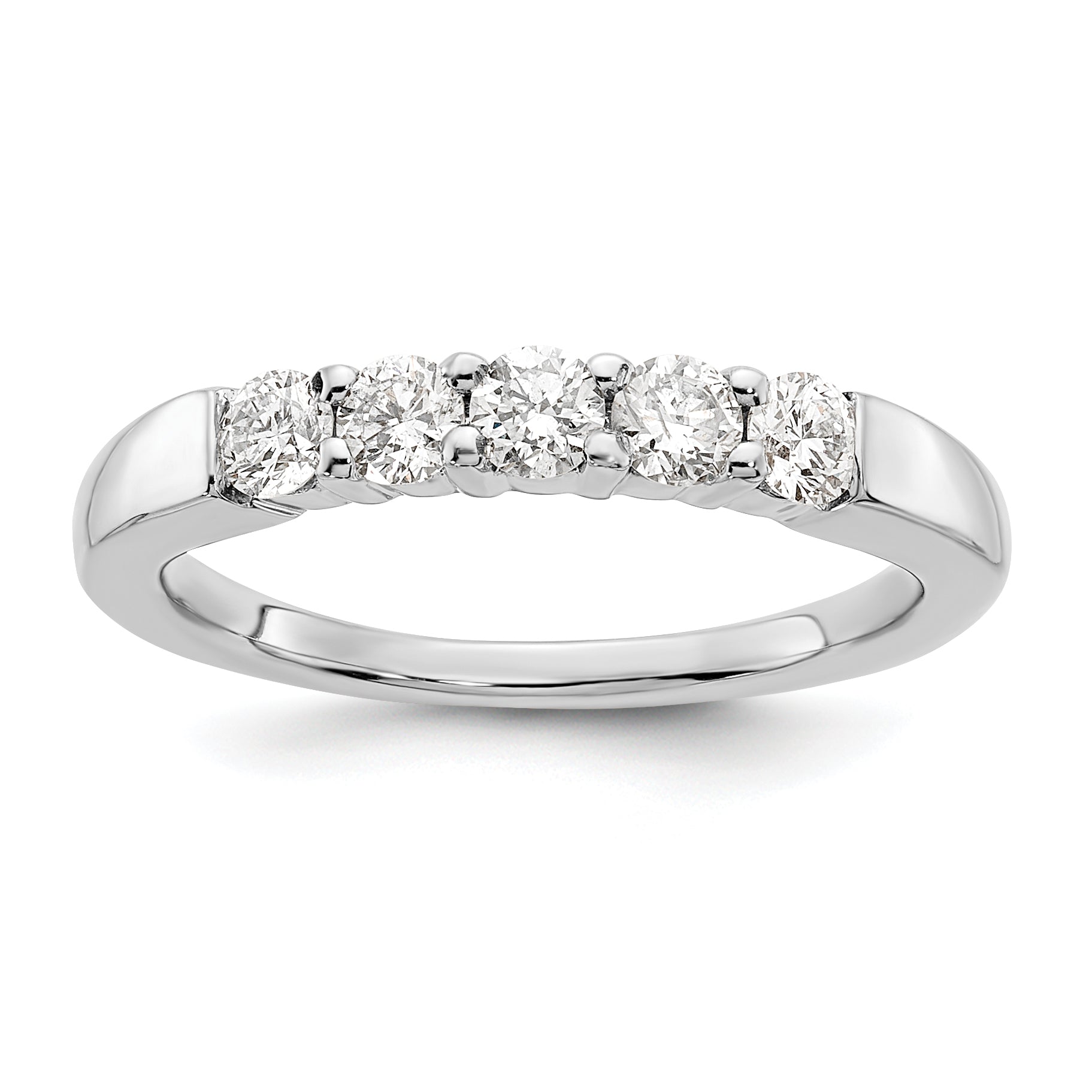 14K White Gold Lab Grown Diamond 5-Stone Band