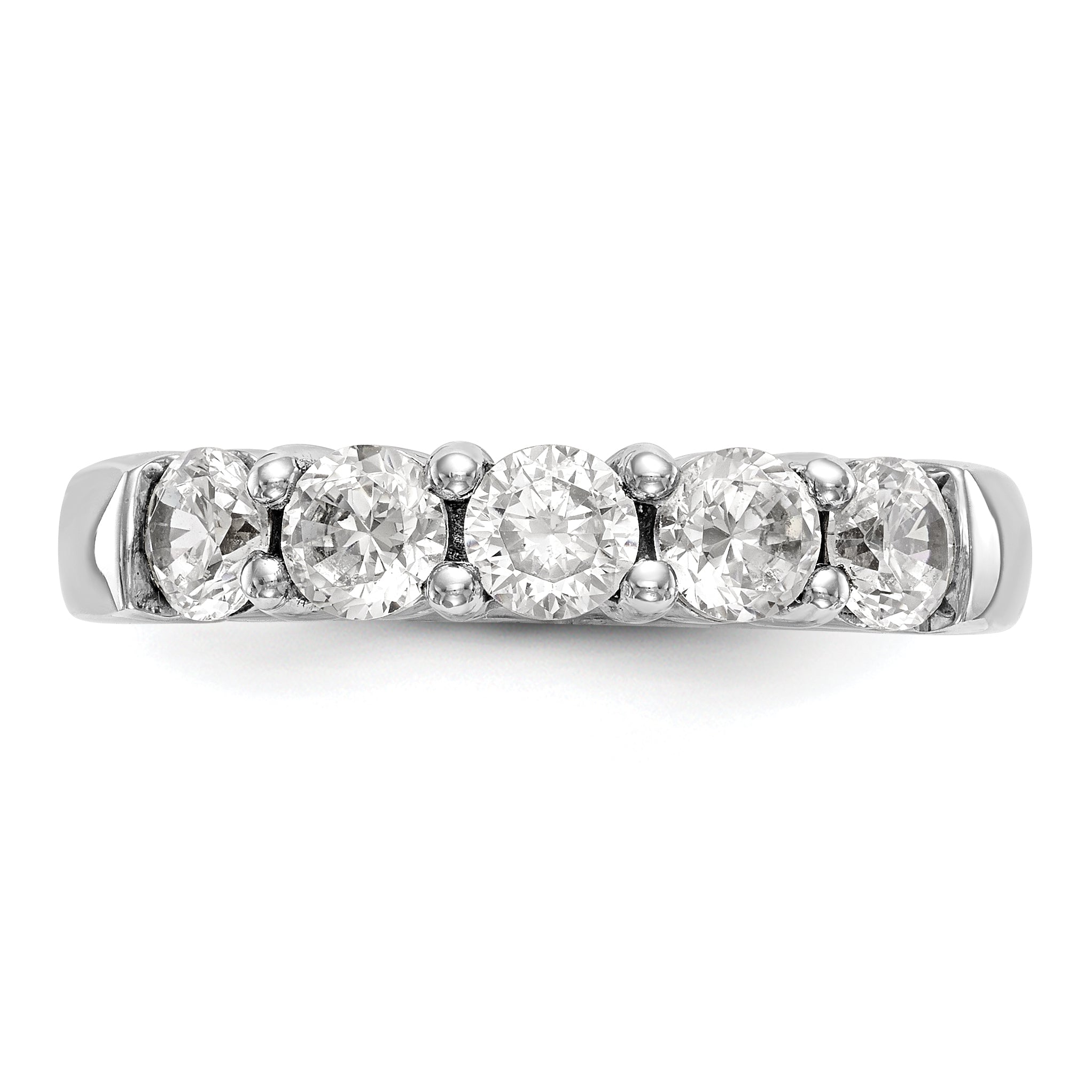 14K White Gold Lab Grown Diamond 5-Stone Band