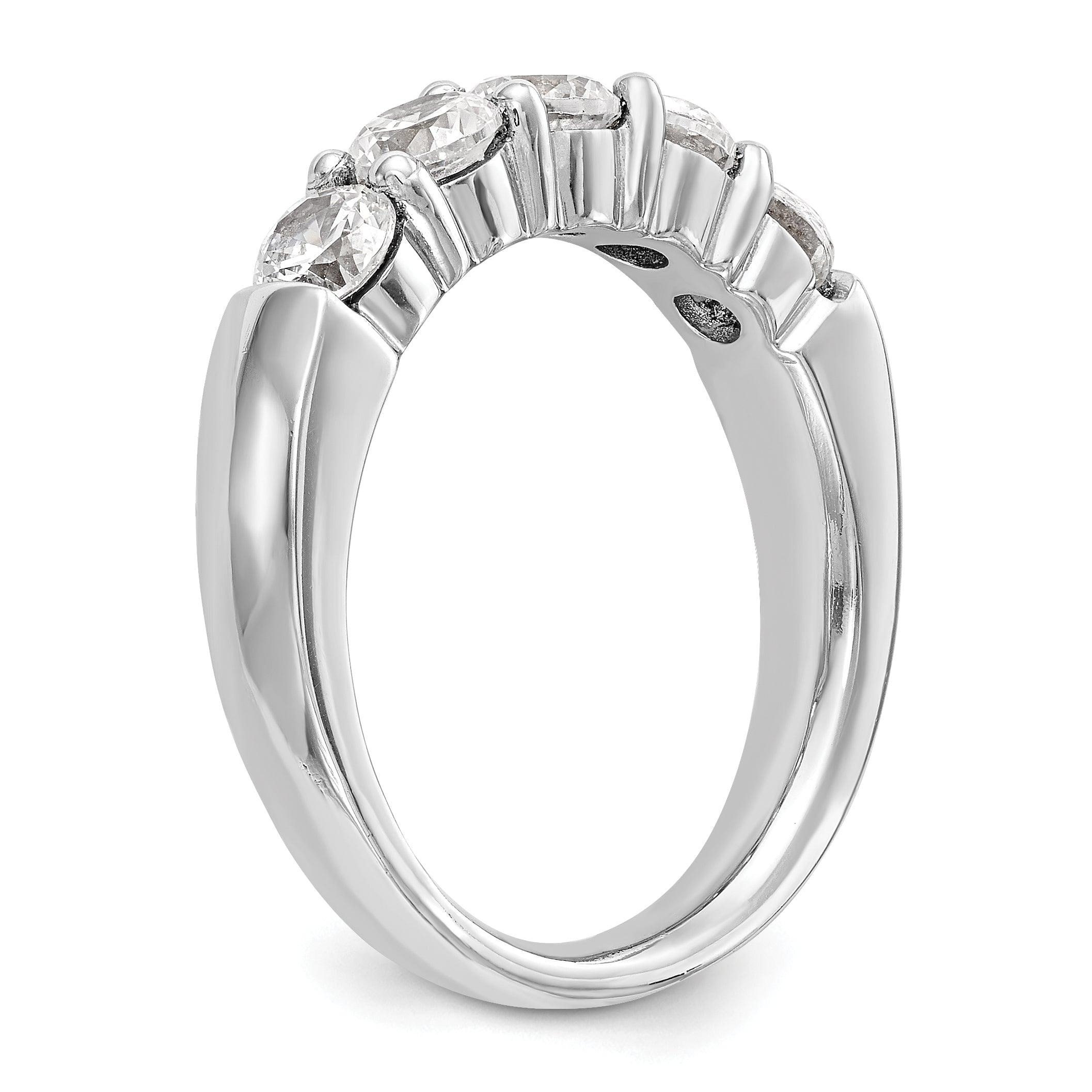 14K White Gold Lab Grown Diamond 5-Stone Band