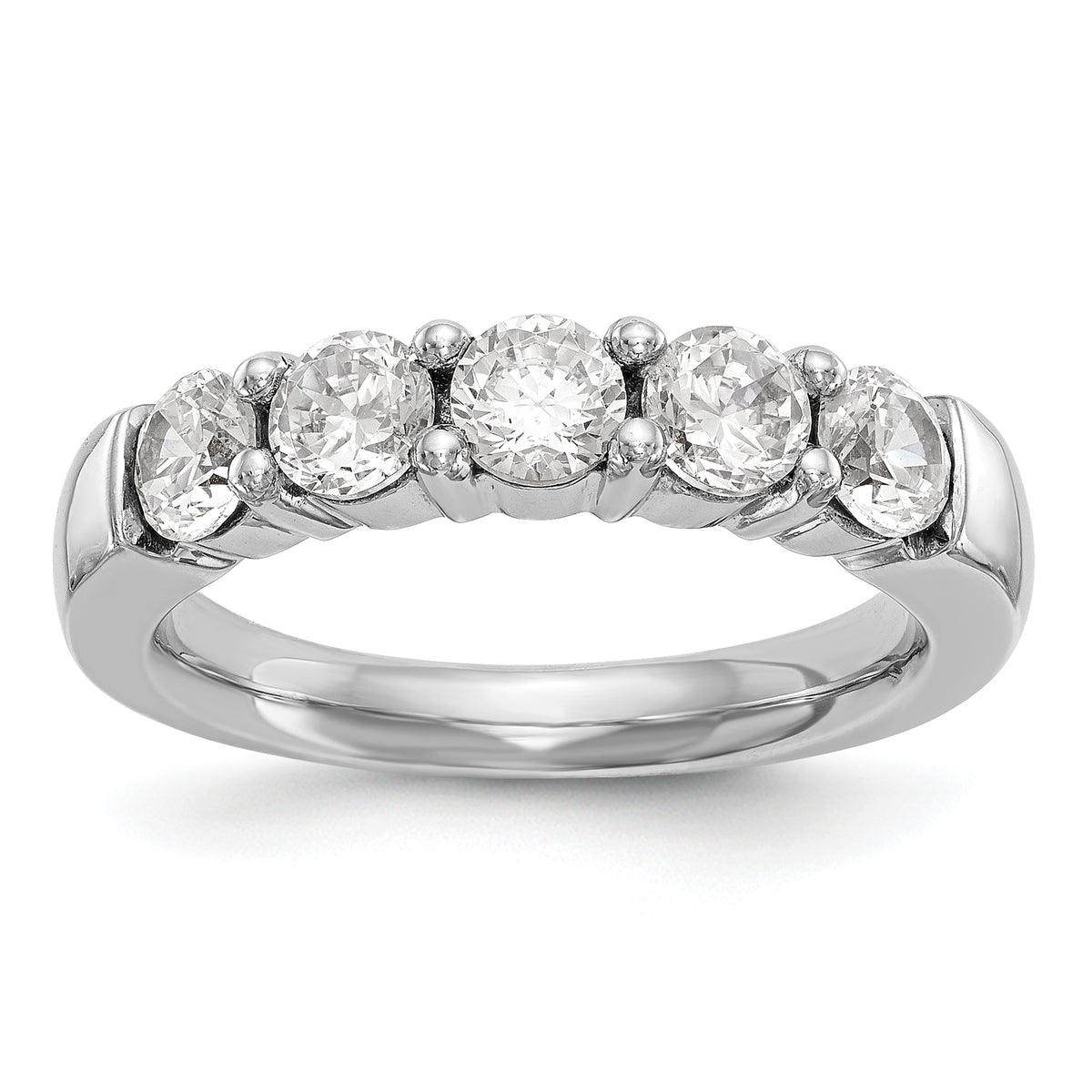 14K White Gold Lab Grown Diamond 5-Stone Band