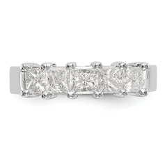 14K White Gold 5-Stone Shared Prong 1.25 carat Princess Complete Diamond Band