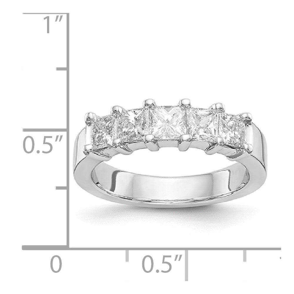 14K White Gold 5-Stone Diamond Band