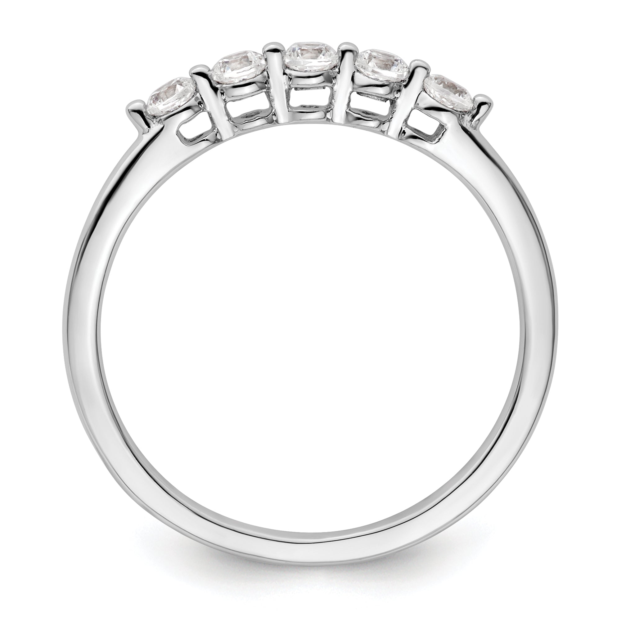 14K White Gold Lab Grown Diamond 5-Stone Band