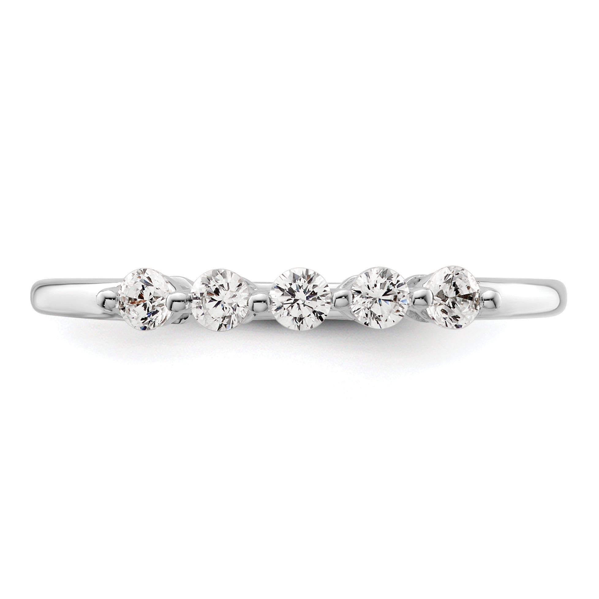 14K White Gold Lab Grown Diamond 5-Stone Band